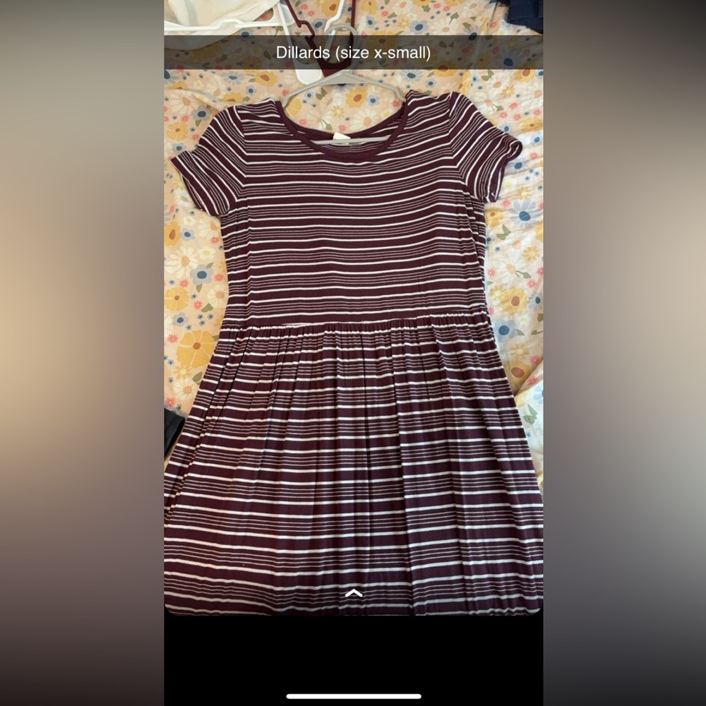 Striped Maroon Dress